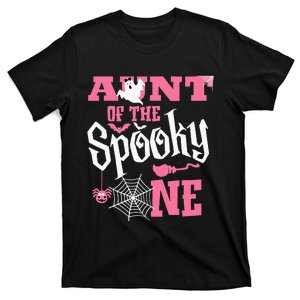 Aunt Halloween 1st Birthday Matching Family Spooky One Girl T-Shirt