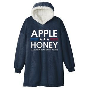 Apple Honey 2024 Make New Year Sweet Again Rosh Hashanah Hooded Wearable Blanket