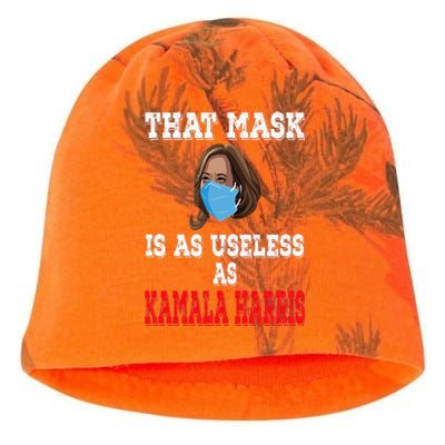 Anti Harris 2024 That Mask Is As Useless As Kamala Harris Kati - Camo Knit Beanie