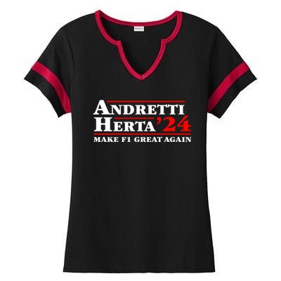 Andretti Herta 2024 Funny Indy Racing Ladies Halftime Notch Neck Tee