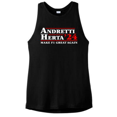 Andretti Herta 2024 Funny Indy Racing Ladies PosiCharge Tri-Blend Wicking Tank