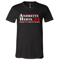 Andretti Herta 2024 Funny Indy Racing V-Neck T-Shirt