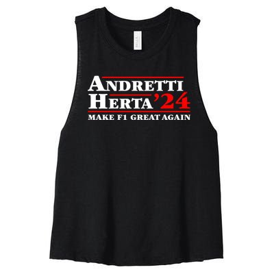 Andretti Herta 2024 Funny Indy Racing Women's Racerback Cropped Tank