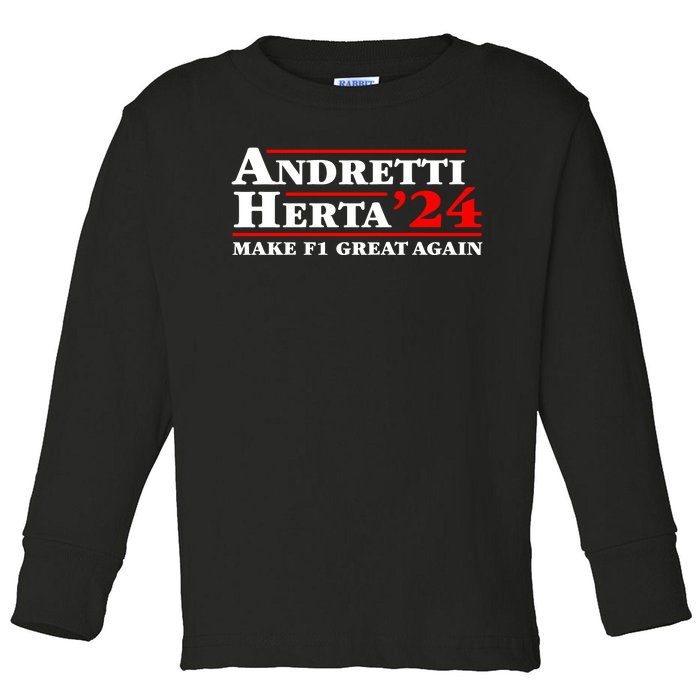 Andretti Herta 2024 Funny Indy Racing Toddler Long Sleeve Shirt