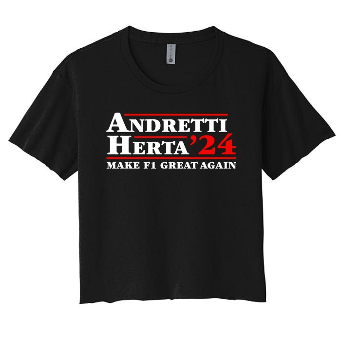 Andretti Herta 2024 Funny Indy Racing Women's Crop Top Tee