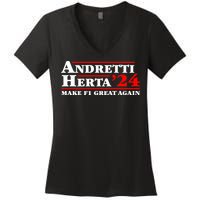 Andretti Herta 2024 Funny Indy Racing Women's V-Neck T-Shirt