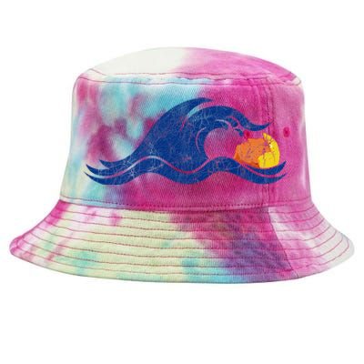 Antitrump Harris 2024Blue Wave Over Trump Tie-Dyed Bucket Hat