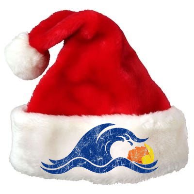 Antitrump Harris 2024Blue Wave Over Trump Premium Christmas Santa Hat