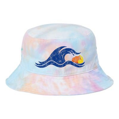 Antitrump Harris 2024Blue Wave Over Trump Tie Dye Newport Bucket Hat