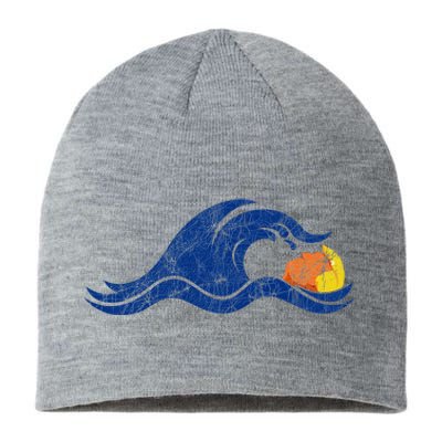 Antitrump Harris 2024Blue Wave Over Trump Sustainable Beanie