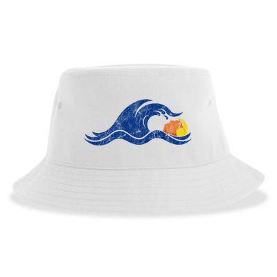 Antitrump Harris 2024Blue Wave Over Trump Sustainable Bucket Hat