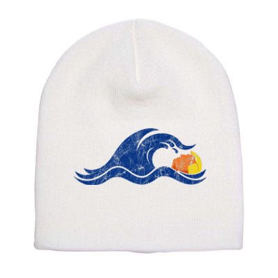 Antitrump Harris 2024Blue Wave Over Trump Short Acrylic Beanie