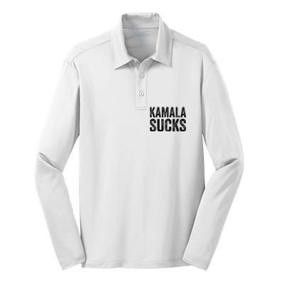 Anti Harris 2024 Kamala Sucks Silk Touch Performance Long Sleeve Polo