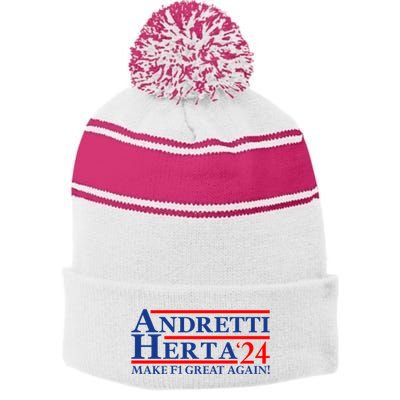 Andretti Herta 2024 Funny Indy Racing Stripe Pom Pom Beanie