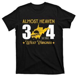 Almost Heaven 304 West Virginia Map T-Shirt