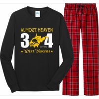 Almost Heaven 304 West Virginia Map Long Sleeve Pajama Set