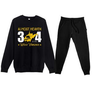 Almost Heaven 304 West Virginia Map Premium Crewneck Sweatsuit Set