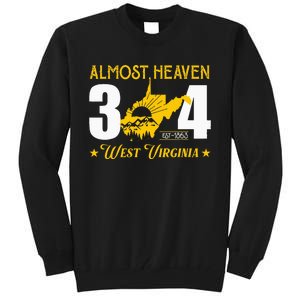 Almost Heaven 304 West Virginia Map Tall Sweatshirt