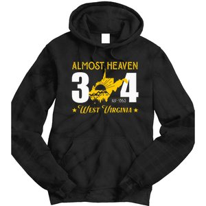 Almost Heaven 304 West Virginia Map Tie Dye Hoodie