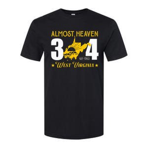 Almost Heaven 304 West Virginia Map Softstyle CVC T-Shirt