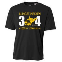 Almost Heaven 304 West Virginia Map Cooling Performance Crew T-Shirt