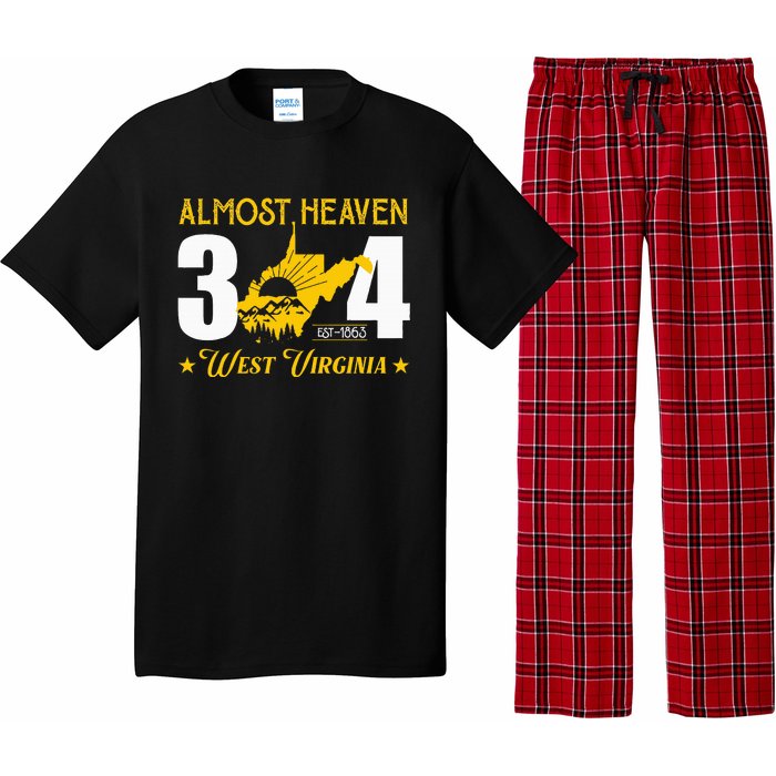 Almost Heaven 304 West Virginia Map Pajama Set