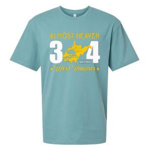 Almost Heaven 304 West Virginia Map Sueded Cloud Jersey T-Shirt