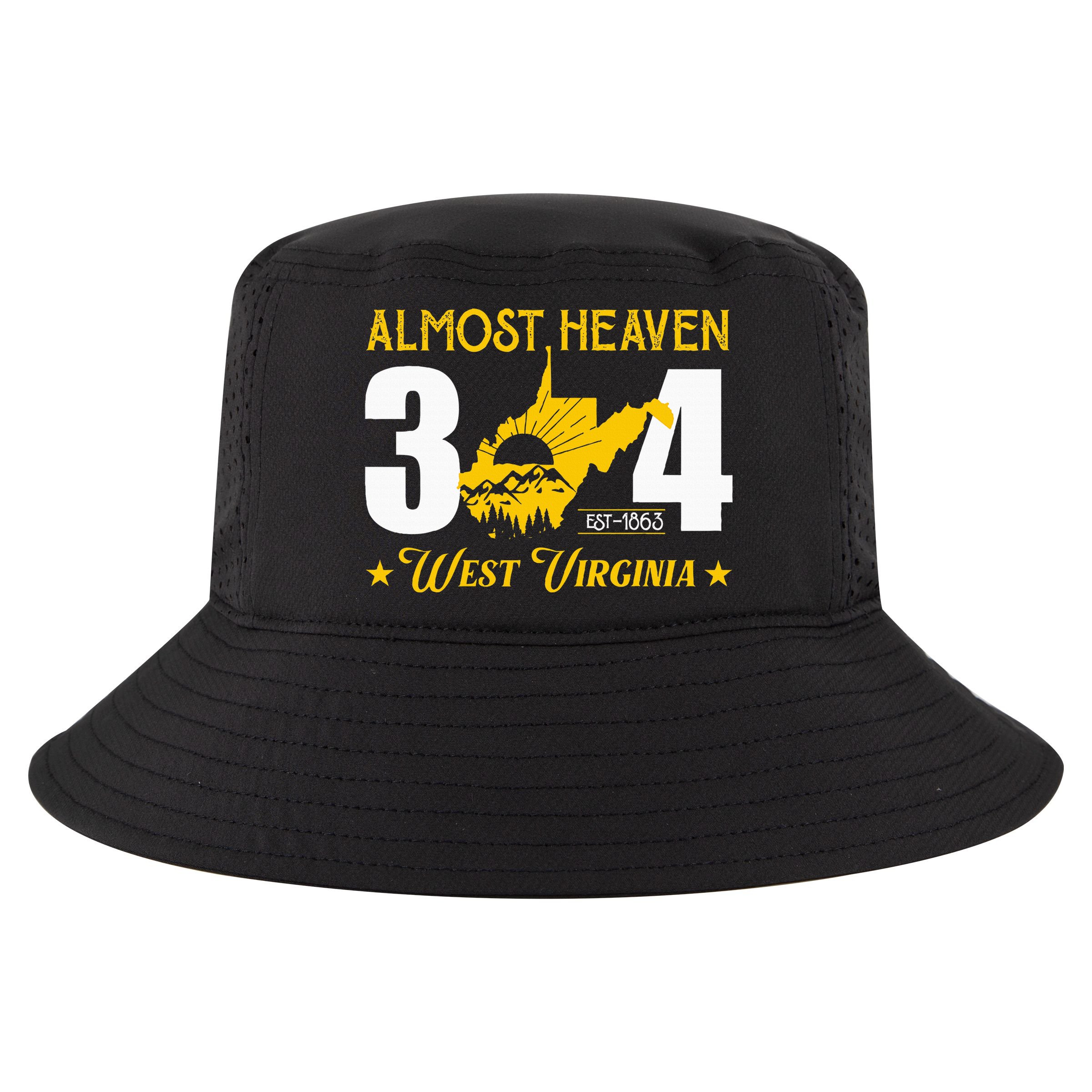 Almost Heaven 304 West Virginia Map Cool Comfort Performance Bucket Hat