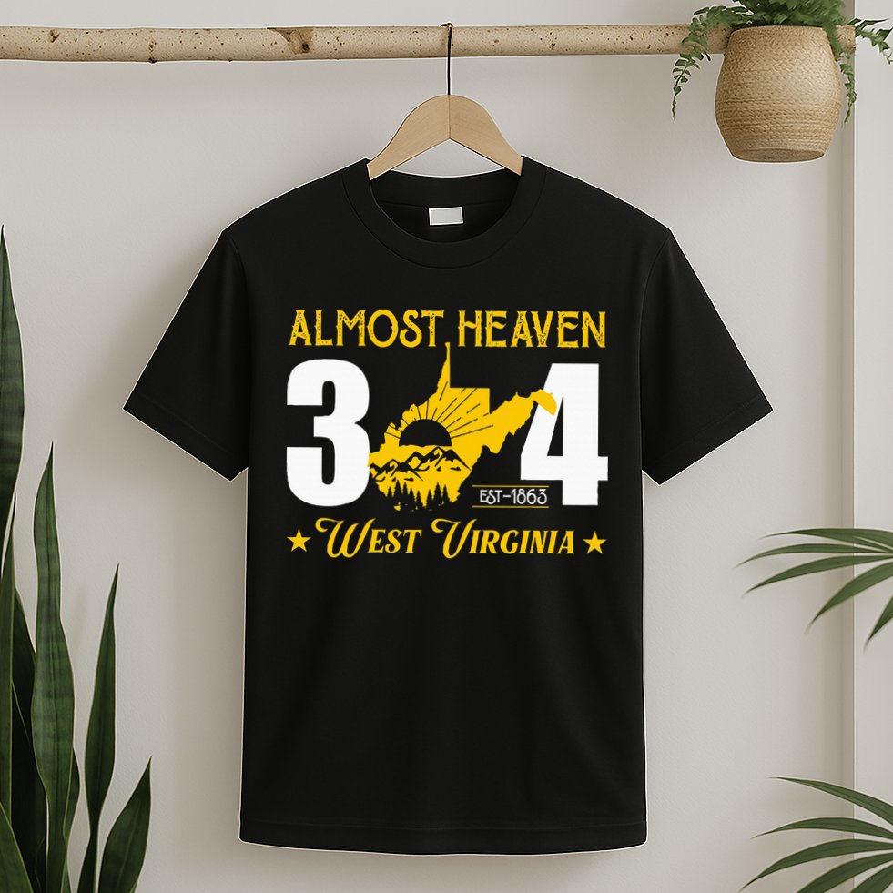 Almost Heaven 304 West Virginia Map T-Shirt