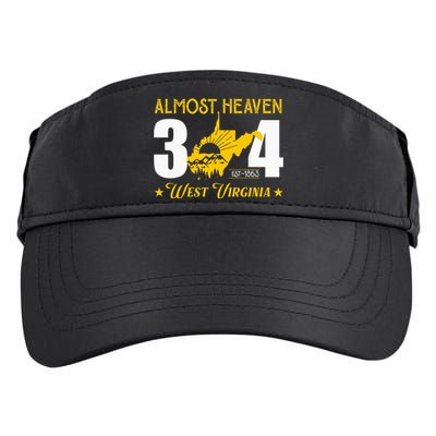 Almost Heaven 304 West Virginia Map Adult Drive Performance Visor