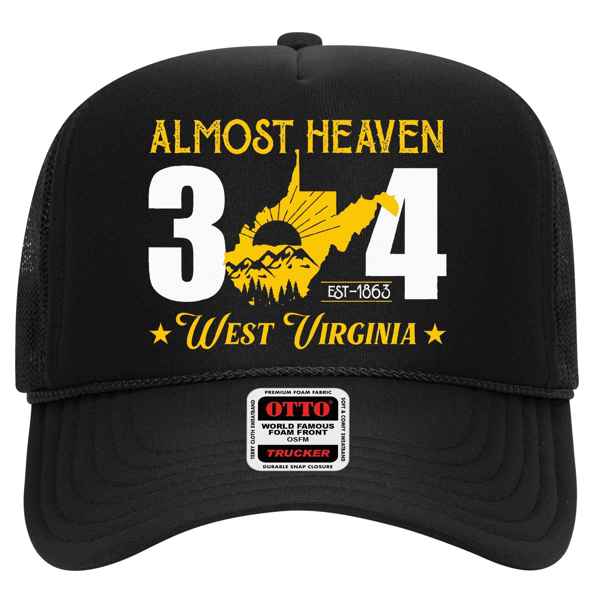 Almost Heaven 304 West Virginia Map Hat