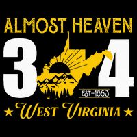 Almost Heaven 304 West Virginia Map Womens T-Shirt