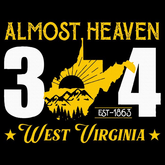 Almost Heaven 304 West Virginia Map Womens T-Shirt