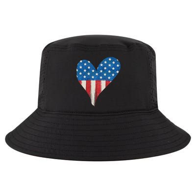 America Heart 4th Of July Cool Comfort Performance Bucket Hat