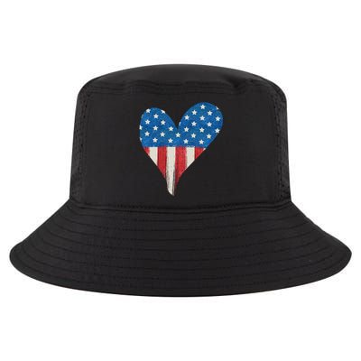 America Heart 4th Of July Cool Comfort Performance Bucket Hat