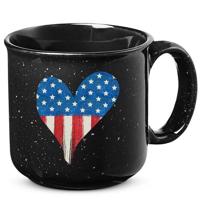 America Heart 4th Of July 15oz Campfire Ceramic Mug