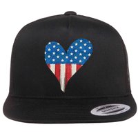 America Heart 4th Of July Flatbill Hat