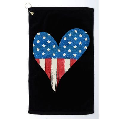 America Heart 4th Of July Golf Towel