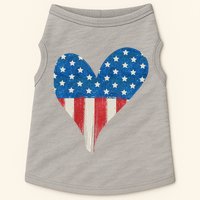 America Heart 4th Of July Doggie Tank