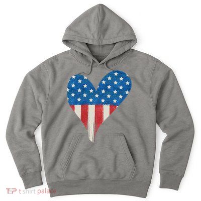America Heart 4th Of July Hoodie
