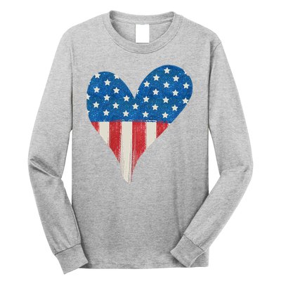 America Heart 4th Of July Long Sleeve Shirt