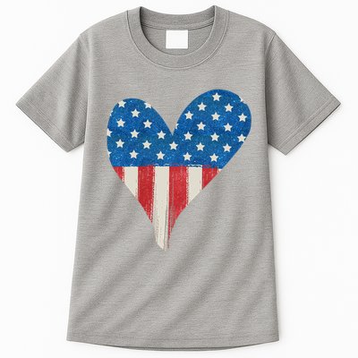 America Heart 4th Of July Tall T-Shirt
