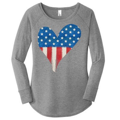 America Heart 4th Of July Women's Perfect Tri Tunic Long Sleeve Shirt