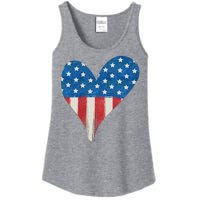 America Heart 4th Of July Ladies Essential Tank