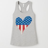 America Heart 4th Of July Womens Tank Top