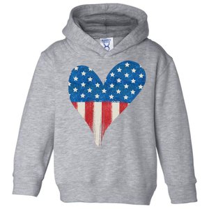 America Heart 4th Of July Toddler Hoodie