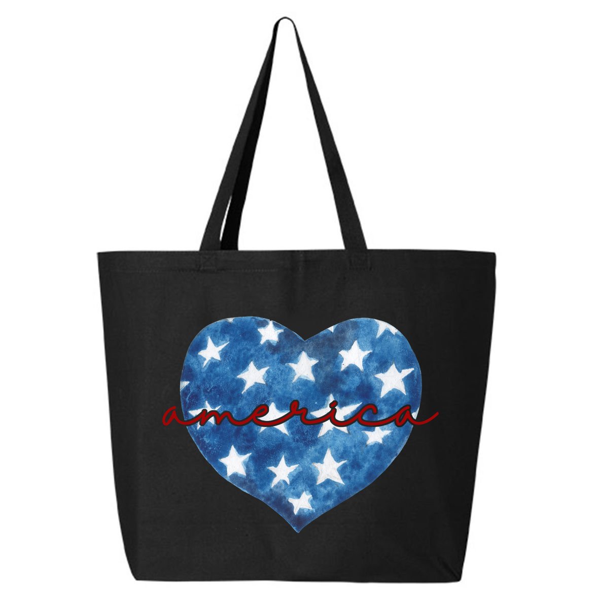 America Heart 4th Of July Cute Festive 25L Jumbo Tote