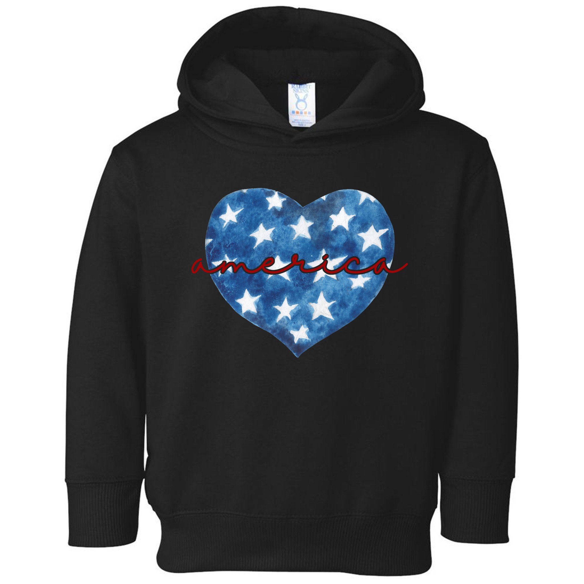 America Heart 4th Of July Cute Festive Toddler Hoodie