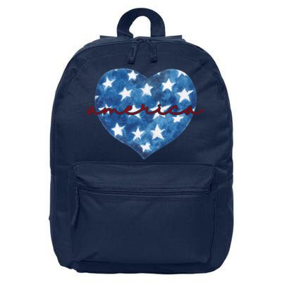 America Heart 4th Of July Cute Festive 16 in Basic Backpack