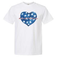 America Heart 4th Of July Cute Festive Garment-Dyed Heavyweight T-Shirt